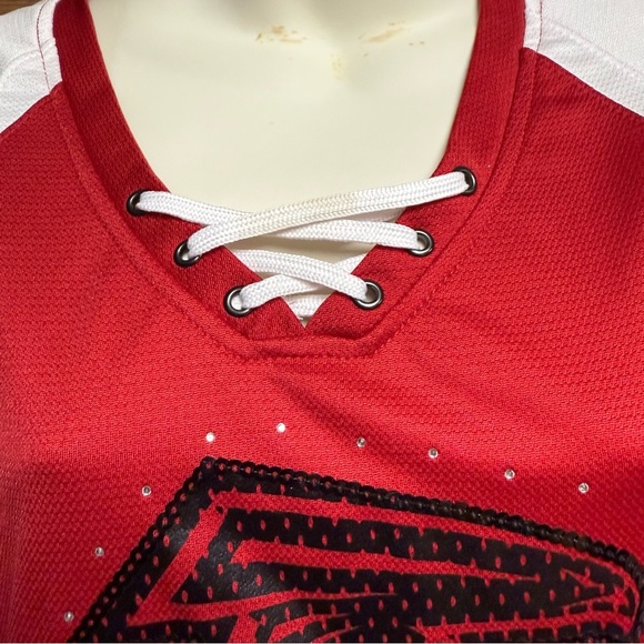 Majestic brand Atlanta Falcons NFL Red and White Sports Jersey size M - Picture 7 of 8